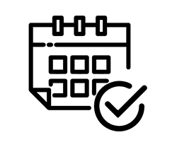 A black silhouette of a person standing with arms and legs slightly spread apart, resembling the universal "woman" symbol typically used for indicating female restrooms—a minimalistic and straightforward design that could serve as an emblem for a 影片製作公司.